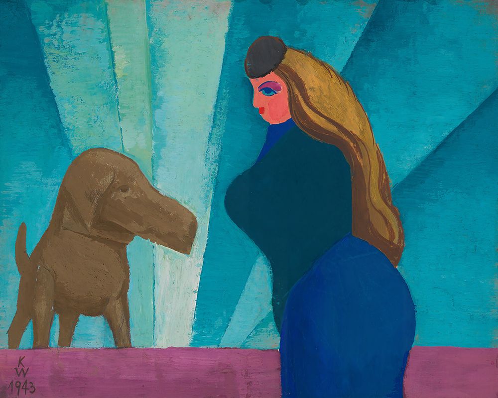 Ohne Titel Frau und Hund 1943 art print by Karl Wiener for $57.95 CAD