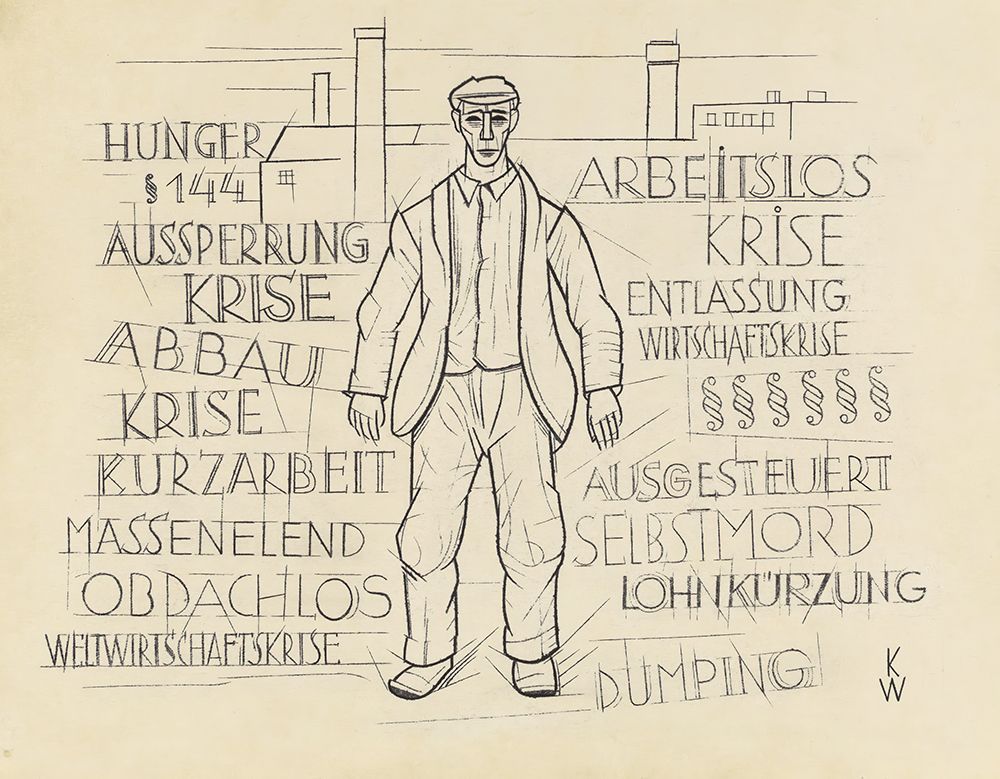 Ohne Titel Hunger Weltwirtschaftskrise Arbeitslos 1933 art print by Karl Wiener for $57.95 CAD