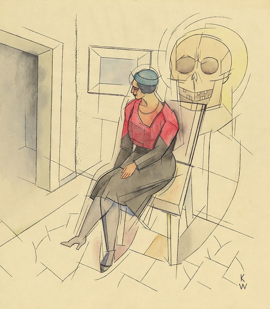 Ohne Titel sitzende Frau Totenkopf 1935 art print by Karl Wiener for $57.95 CAD