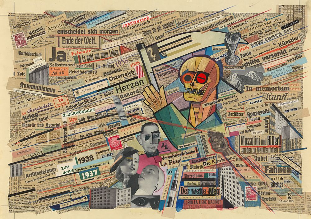 Political collage 1938 art print by Karl Wiener for $57.95 CAD