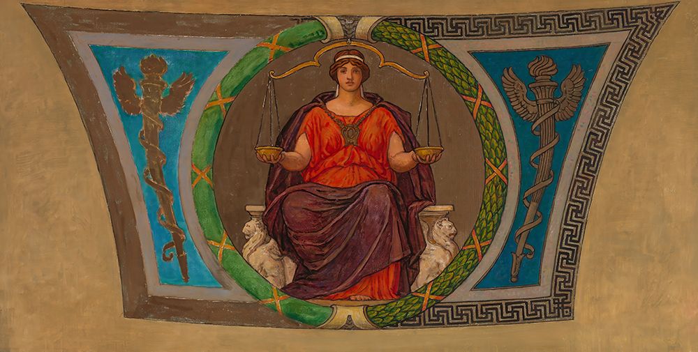 Sketch for Mosaic, Wisconsin State Capital, Justice 1912 art print by Kenyon Cox for $57.95 CAD