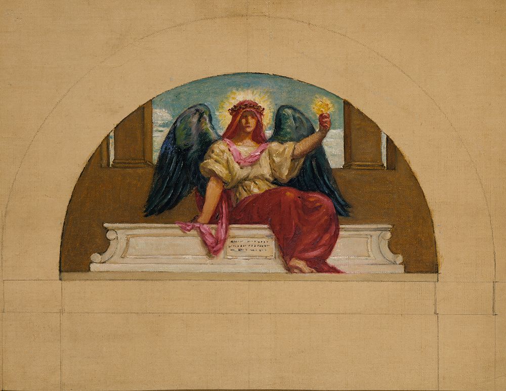 Sketch for the Mural at Oberlin College, The Spirit of Self-Sacrificing Love 1914 art print by Kenyon Cox for $57.95 CAD