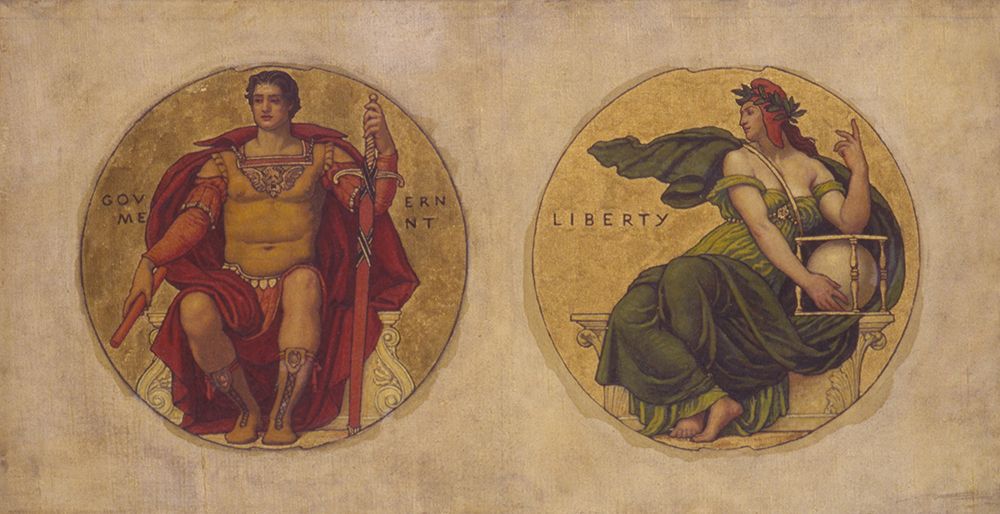 Study for mosaic in the Wisconsin State Capital, Government and Liberty 1912 art print by Kenyon Cox for $57.95 CAD