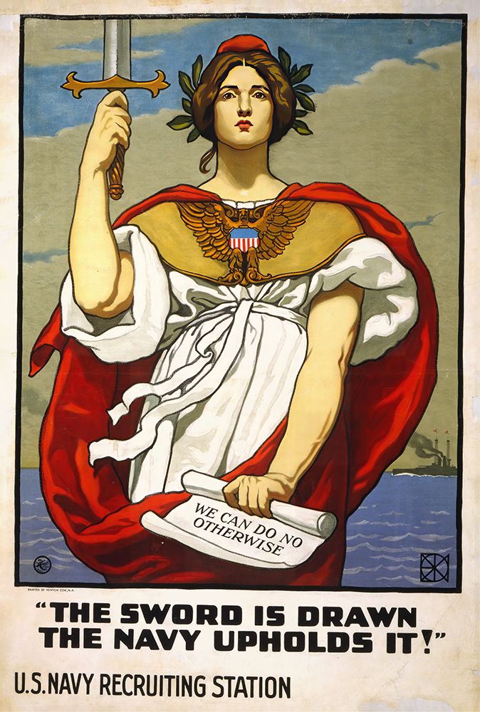 The sword is drawn, the Navy upholds it 1917 art print by Kenyon Cox for $57.95 CAD