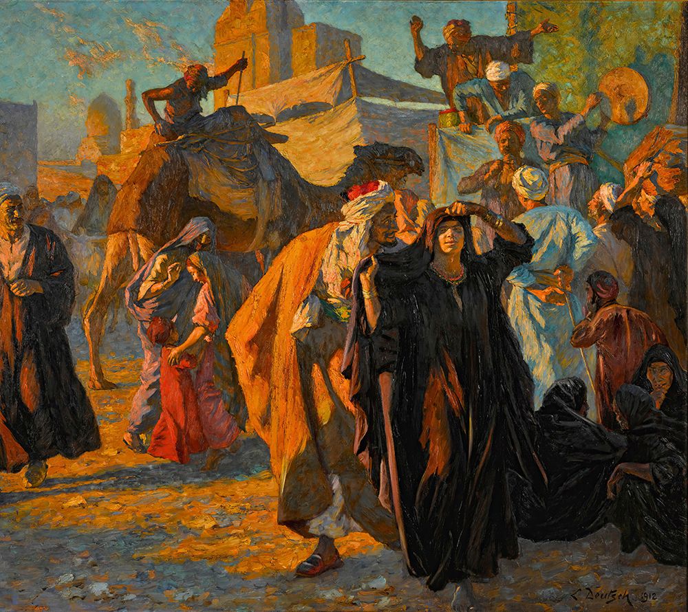 A Street Celebration In Cairo 1912 art print by Ludwig Deutsch for $57.95 CAD