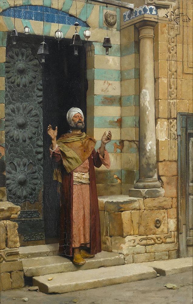 At the Door of the Mosque 1886 art print by Ludwig Deutsch for $57.95 CAD