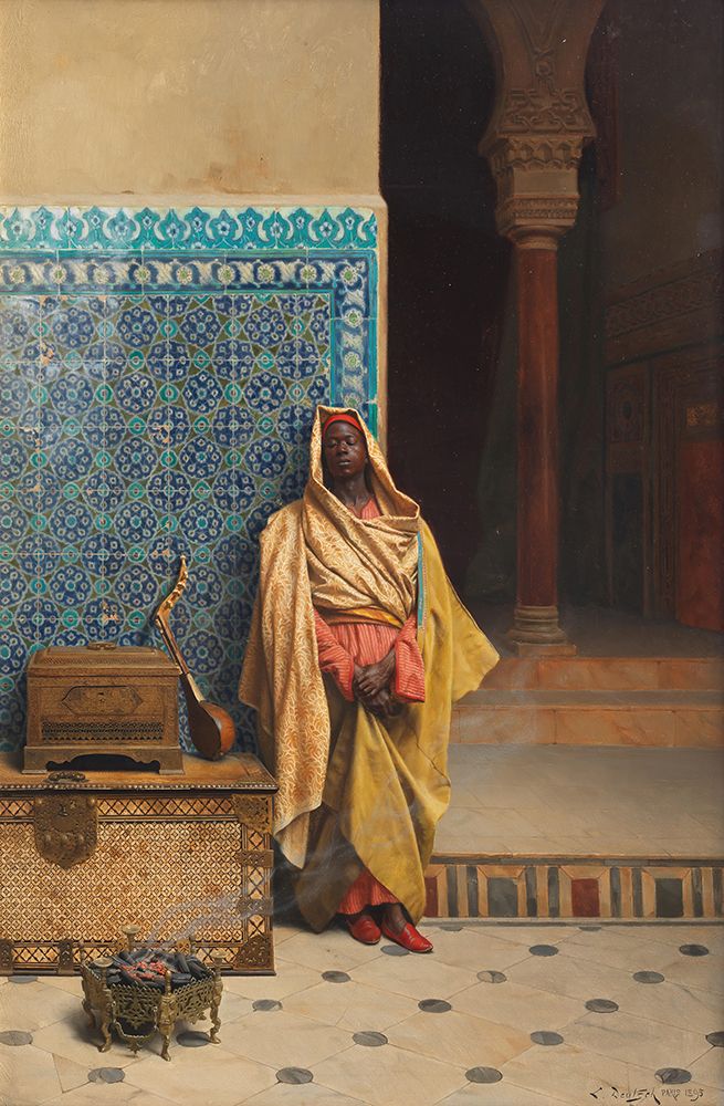 At the Mosque 1895 art print by Ludwig Deutsch for $57.95 CAD