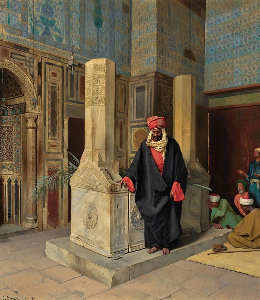 Praying In The Blue Mosque, Cairo 1898 art print by Ludwig Deutsch for $57.95 CAD