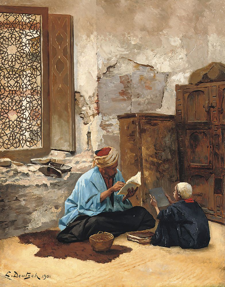 The Lesson 1901 art print by Ludwig Deutsch for $57.95 CAD