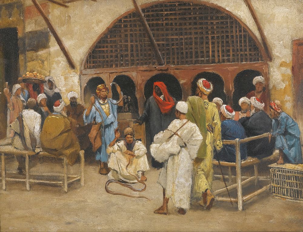 The Snake Charmers art print by Ludwig Deutsch for $57.95 CAD