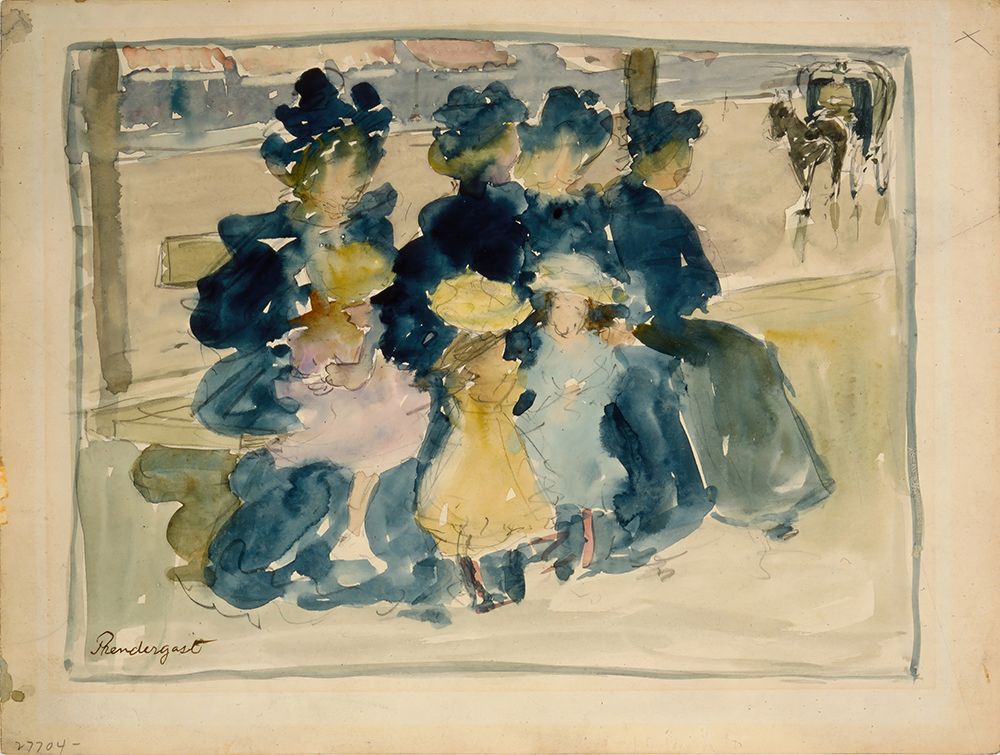 Along the Boulevard  1894 art print by Maurice Prendergast for $57.95 CAD