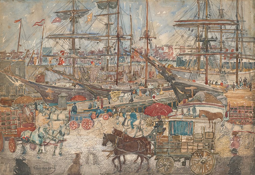 Docks, East Boston 1900 art print by Maurice Prendergast for $57.95 CAD