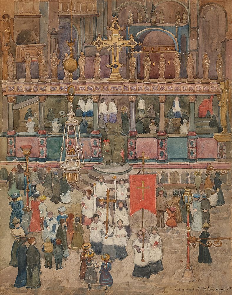 Easter Procession, St. Marks 1898 art print by Maurice Prendergast for $57.95 CAD