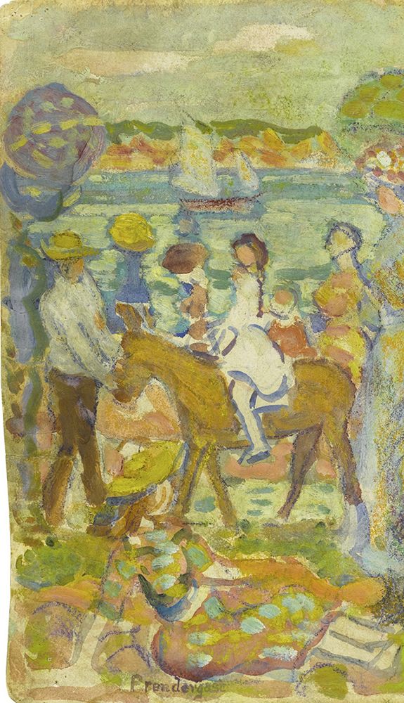 Group of Figures with Donkey 1915 art print by Maurice Prendergast for $57.95 CAD