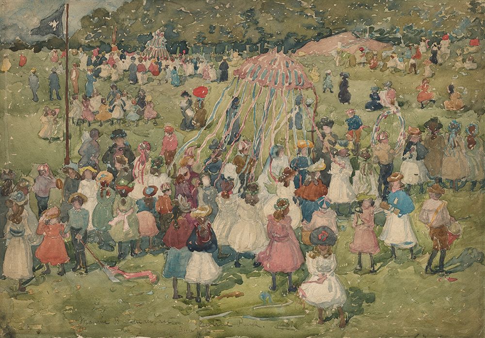 May Day, Central Park 1901 art print by Maurice Prendergast for $57.95 CAD