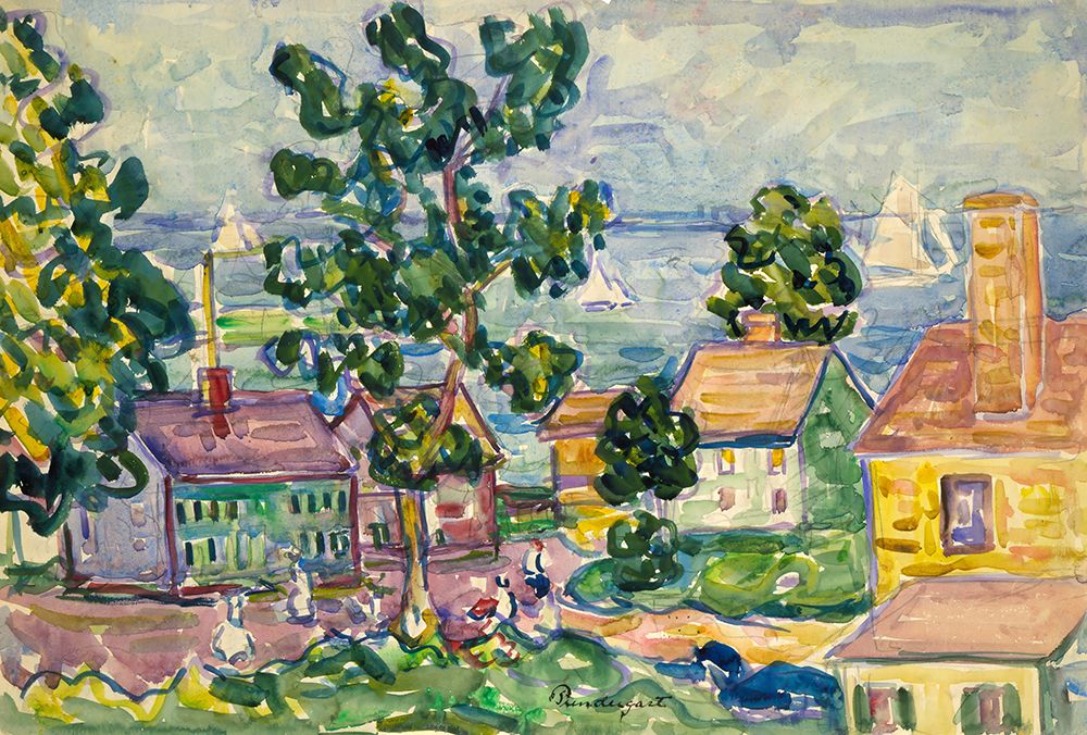 New England Coastal Village 1915 art print by Maurice Prendergast for $57.95 CAD