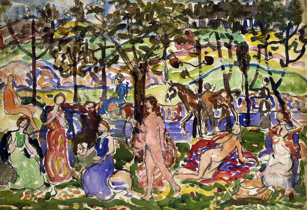 Park Scene 1915 art print by Maurice Prendergast for $57.95 CAD