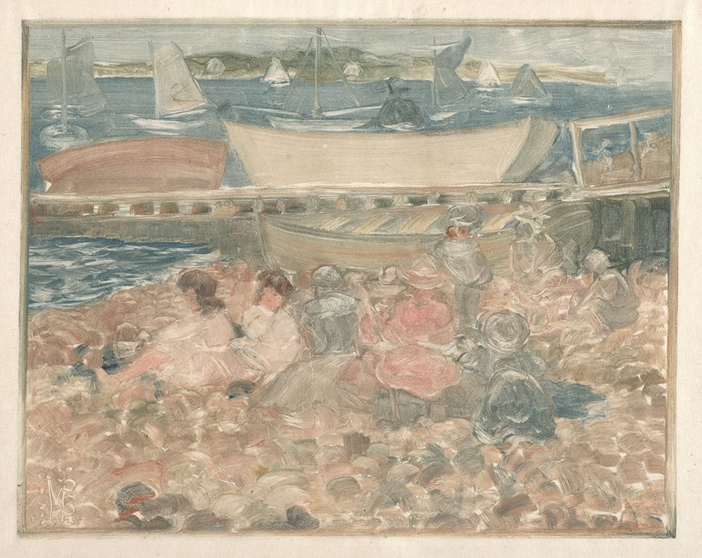 Shipyard, Children Playing 1900 art print by Maurice Prendergast for $57.95 CAD