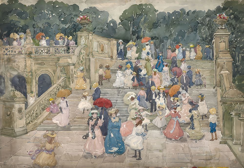 The Terrace Bridge, Central Park 1901 art print by Maurice Prendergast for $57.95 CAD