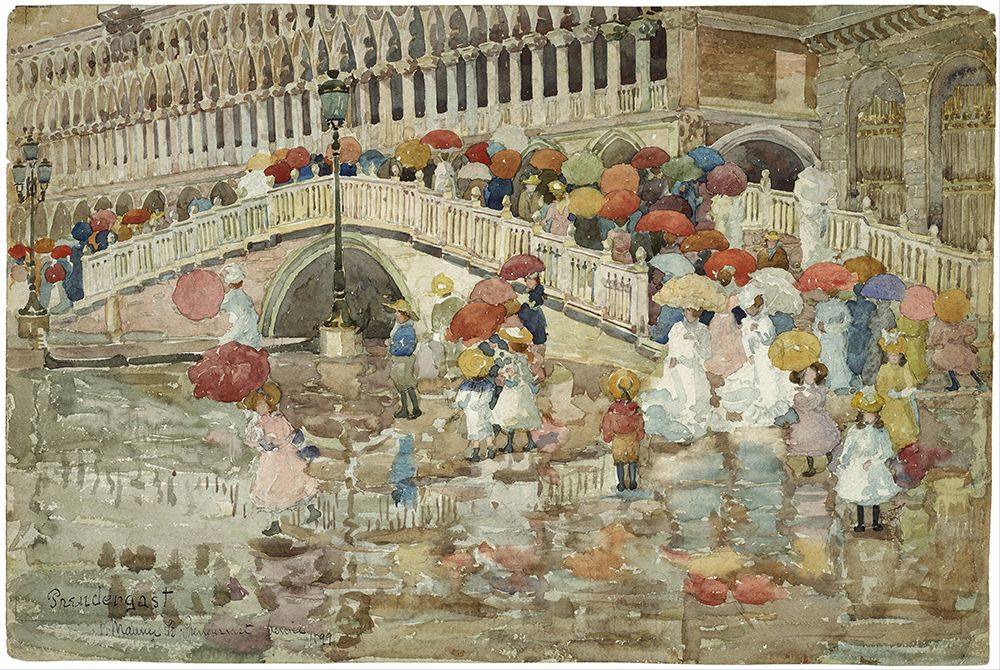 Umbrellas in the Rain 1899 art print by Maurice Prendergast for $57.95 CAD