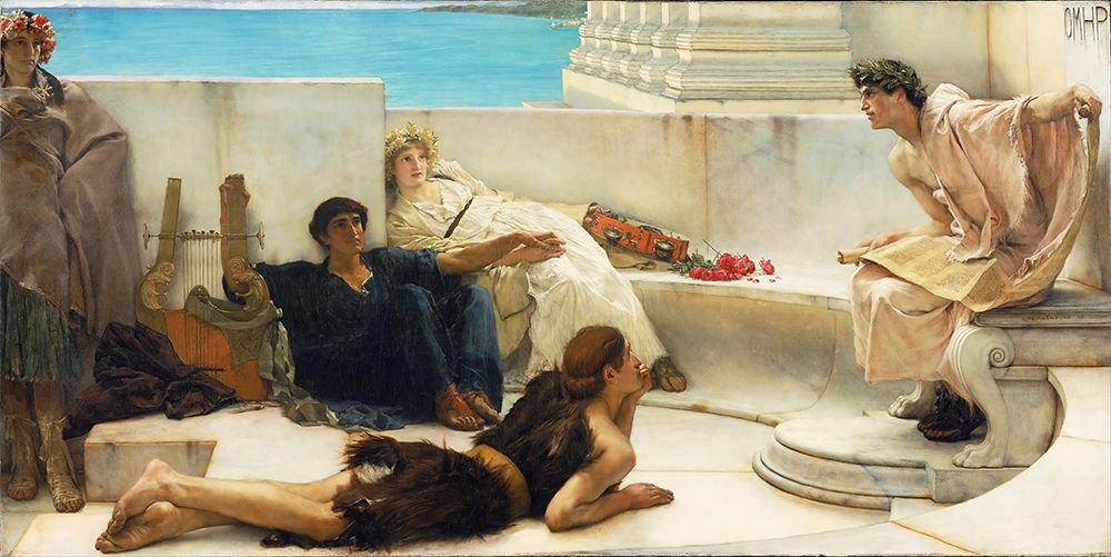 A Reading from Homer 1885 art print by Sir Lawrence Alma-Tadema for $57.95 CAD