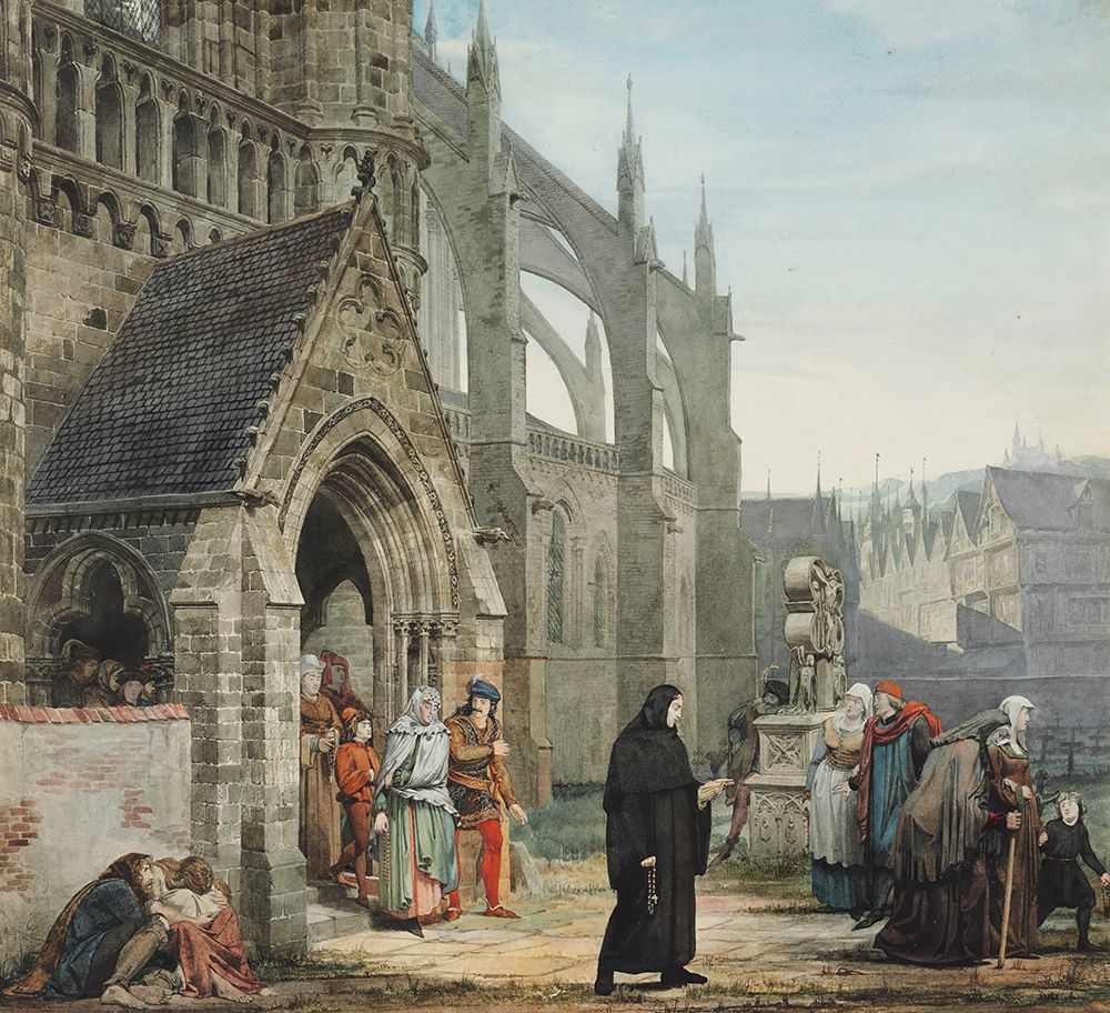 Faust and Marguerite Opus VII 1857 art print by Sir Lawrence Alma-Tadema for $57.95 CAD