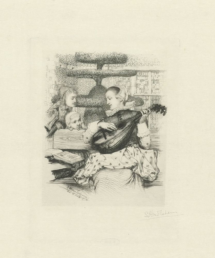 Young woman with lute 1876 art print by Sir Lawrence Alma-Tadema for $57.95 CAD