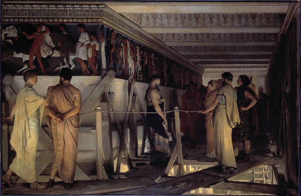 Pheidias And The Frieze Of The Parthenon 1868 art print by Sir Lawrence Alma-Tadema for $57.95 CAD