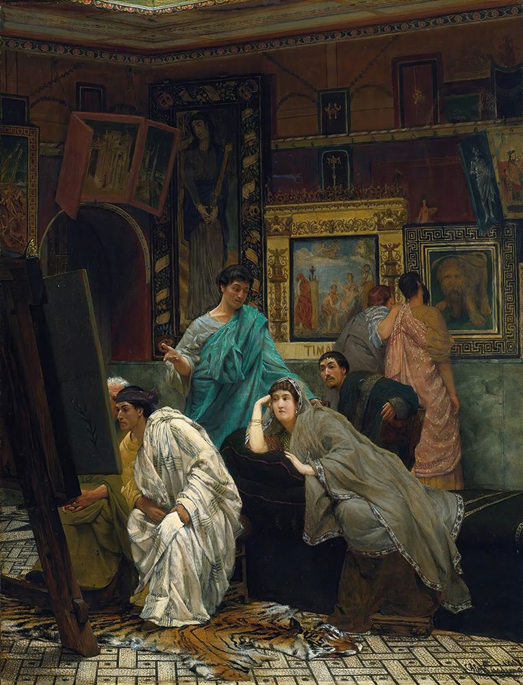 The Collector Of Pictures At The Time Of Augustus 1867 art print by Sir Lawrence Alma-Tadema for $57.95 CAD