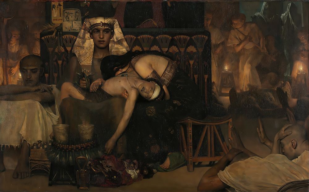 The Death of the Pharaohs Firstborn Son 1872 art print by Sir Lawrence Alma-Tadema for $57.95 CAD