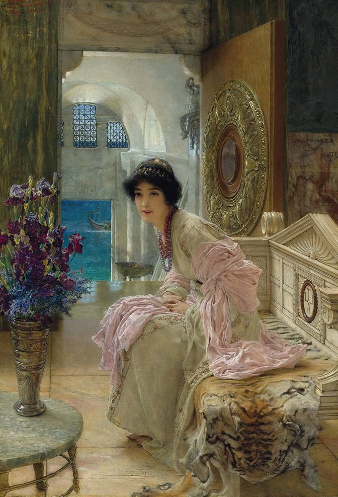 Watching And Waiting art print by Sir Lawrence Alma-Tadema for $57.95 CAD