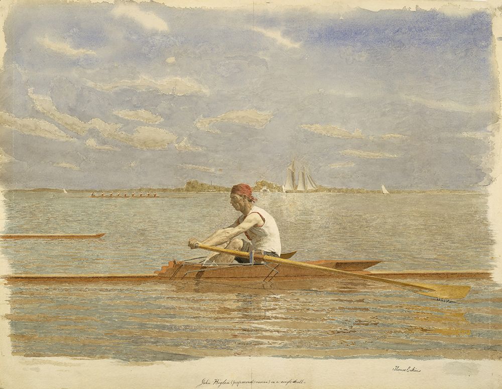 John Biglin in a Single Scull 1873 art print by Thomas Eakins for $57.95 CAD