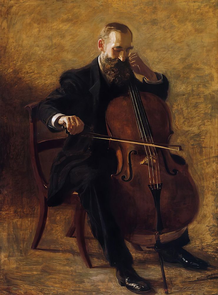 The Cello Player 1896 art print by Thomas Eakins for $57.95 CAD