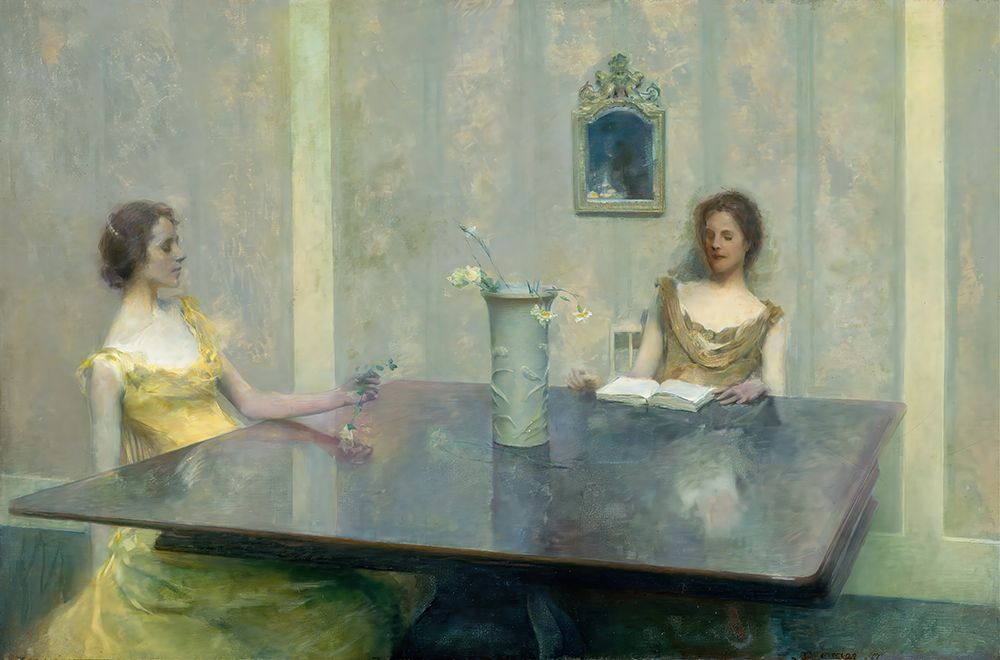 A Reading 1897 art print by Thomas Wilmer Dewing for $57.95 CAD