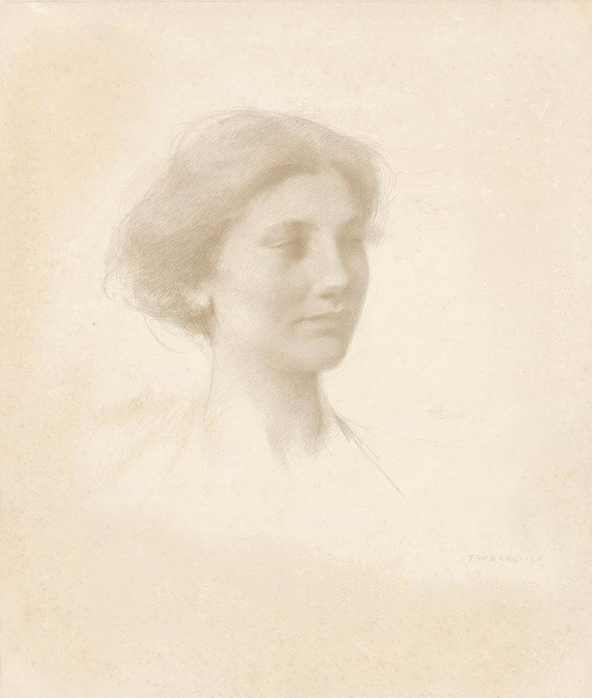 Head of a Girl ca 1909 art print by Thomas Wilmer Dewing for $57.95 CAD