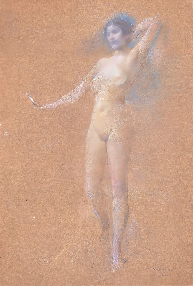 Standing Nude Figure of a Girl art print by Thomas Wilmer Dewing for $57.95 CAD