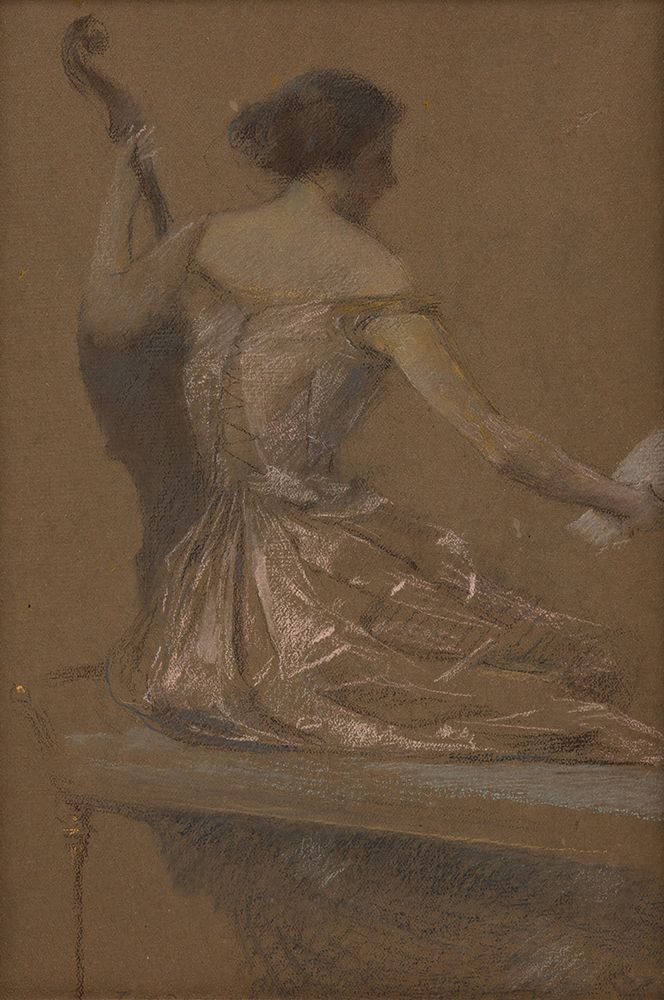 The Musician ca 1905 art print by Thomas Wilmer Dewing for $57.95 CAD