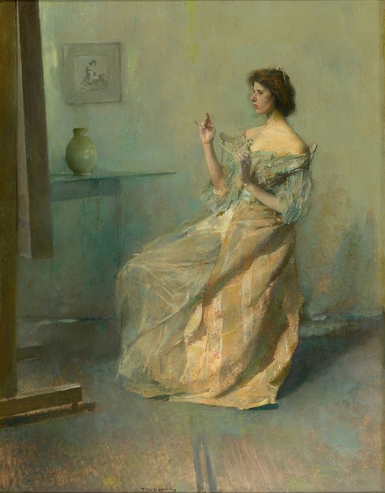 The Necklace ca 1907 art print by Thomas Wilmer Dewing for $57.95 CAD