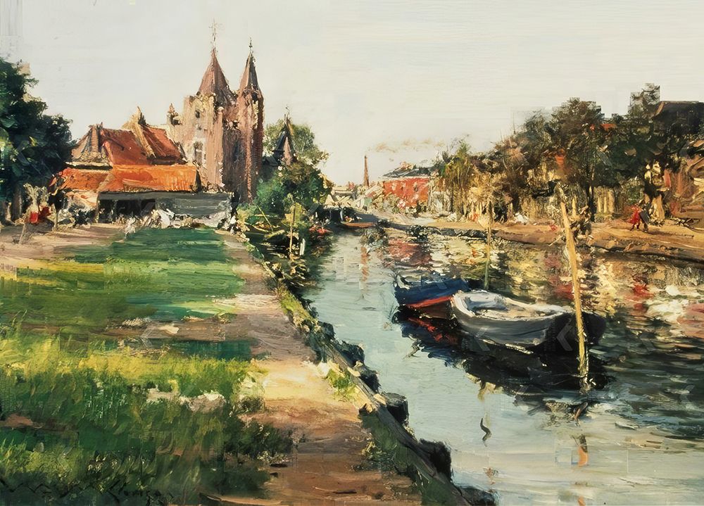 Canal Haarlem 1884 art print by William Merritt Chase for $57.95 CAD