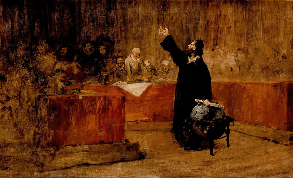 Christopher Columbus before the Council of Salamanca 1876 art print by William Merritt Chase for $57.95 CAD