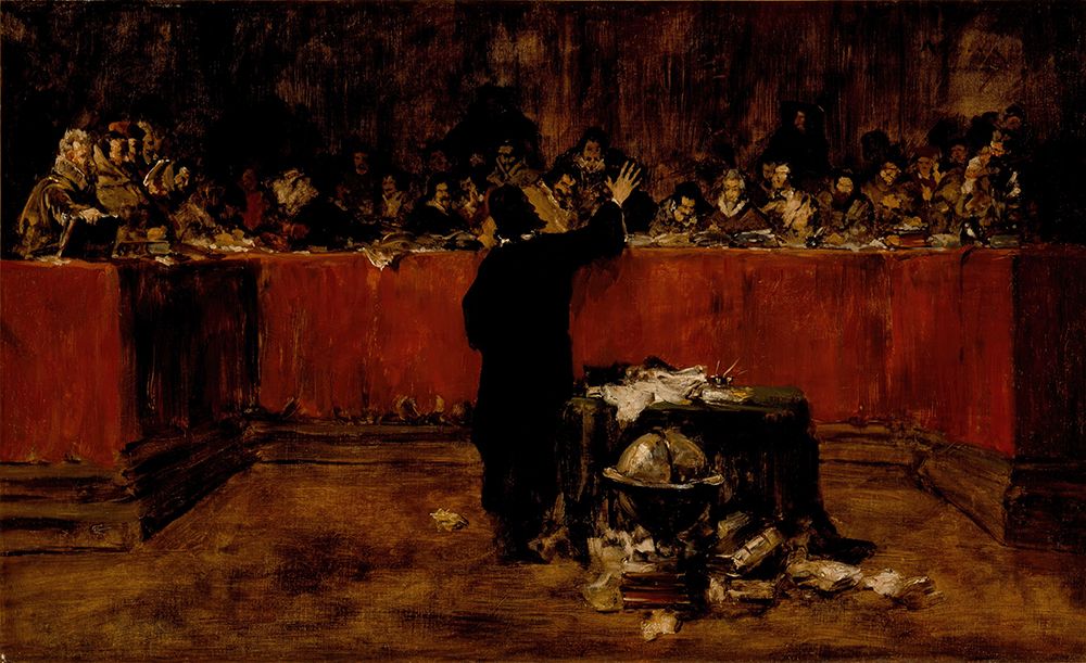 Christopher Columbus before the Spanish Council 1876 art print by William Merritt Chase for $57.95 CAD
