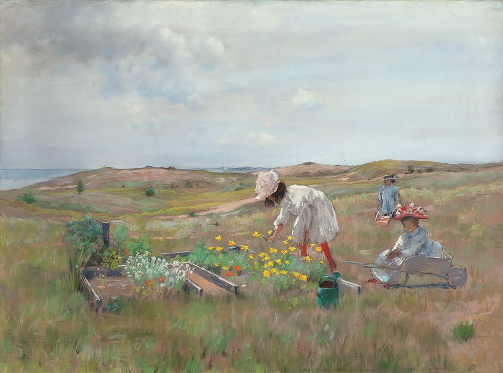 Gathering Flowers, Shinnecock, Long Island 1897 art print by William Merritt Chase for $57.95 CAD