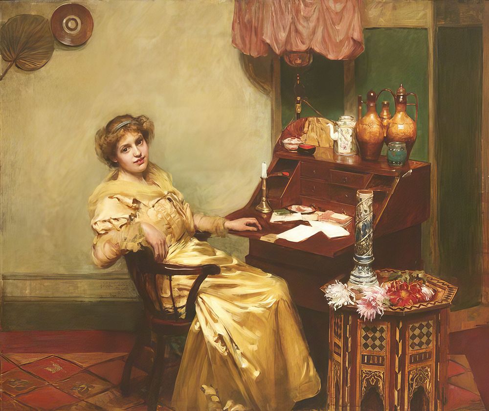 Girl at a Bureau 1916 art print by William Merritt Chase for $57.95 CAD