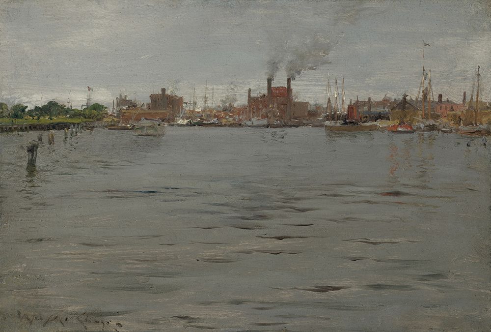 Harbor Scene, Brooklyn Docks 1886 art print by William Merritt Chase for $57.95 CAD