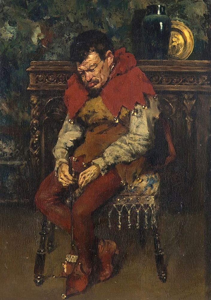 Jester Resting on a Chair 1875 art print by William Merritt Chase for $57.95 CAD