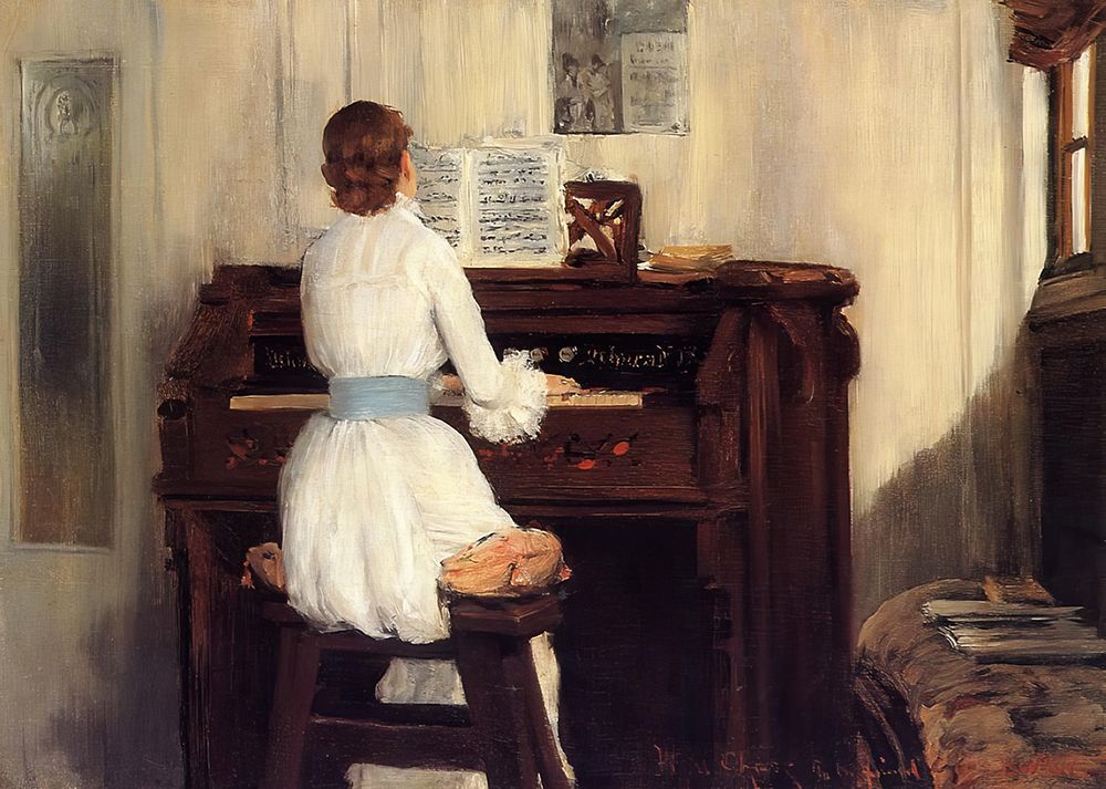 Mrs Meigs Piano Organ 1883 art print by William Merritt Chase for $57.95 CAD