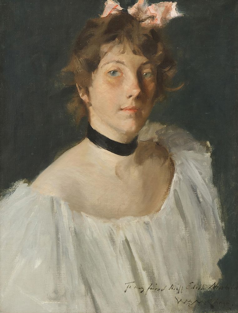 Portrait of a Lady in a White Dress 1892 art print by William Merritt Chase for $57.95 CAD