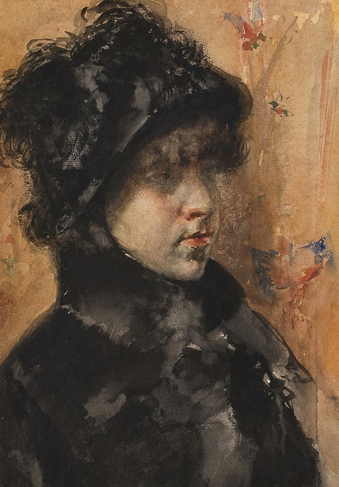 Portrait of a Young Woman 1880 art print by William Merritt Chase for $57.95 CAD