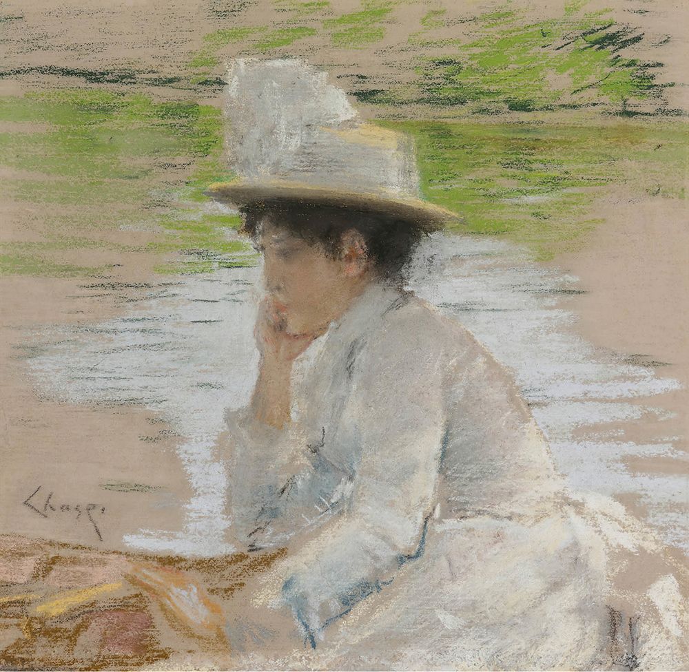 Portrait of Mrs. Chase 1886 art print by William Merritt Chase for $57.95 CAD
