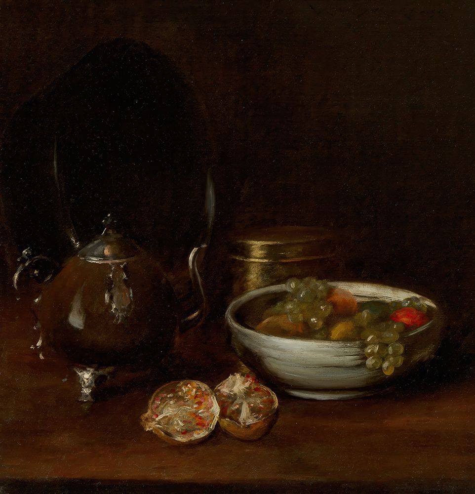 Still Life with Tea Kettle and Fruit 1905 art print by William Merritt Chase for $57.95 CAD
